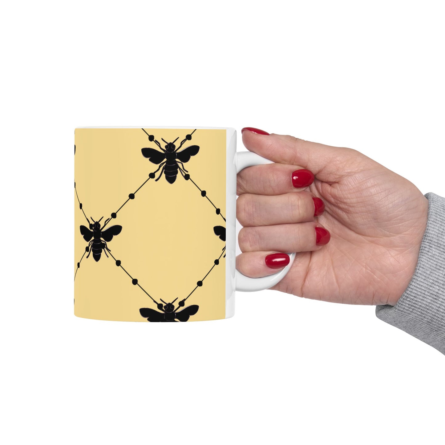 Beaded Bees Yellow Cup