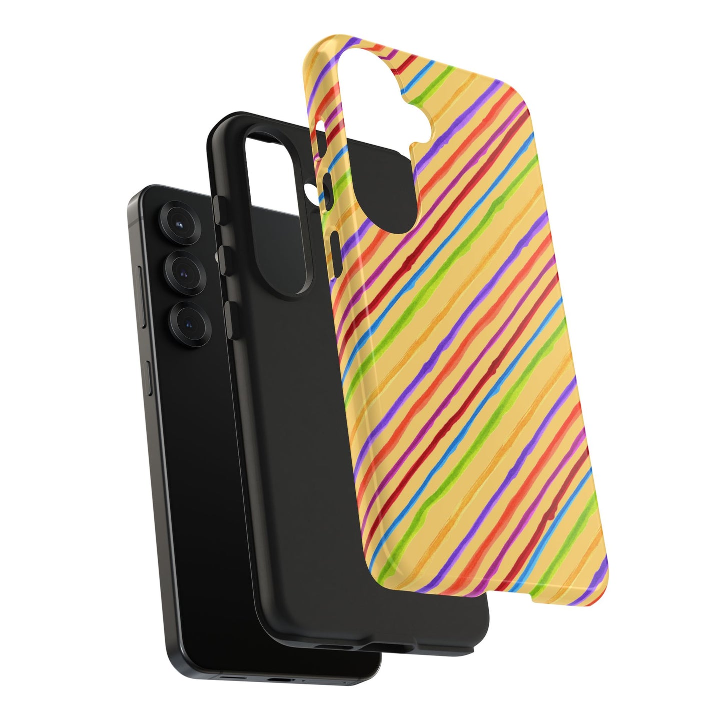 Calico Stripe Yellow Phone Case
