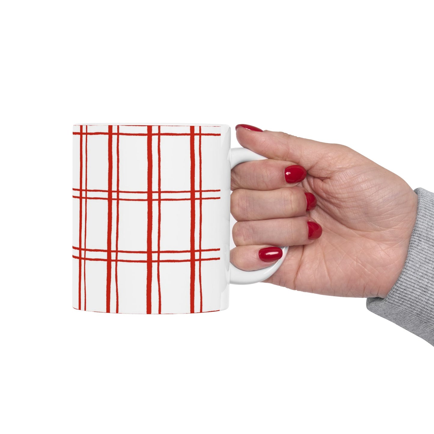 Kitchen Plaid White / Red Cup