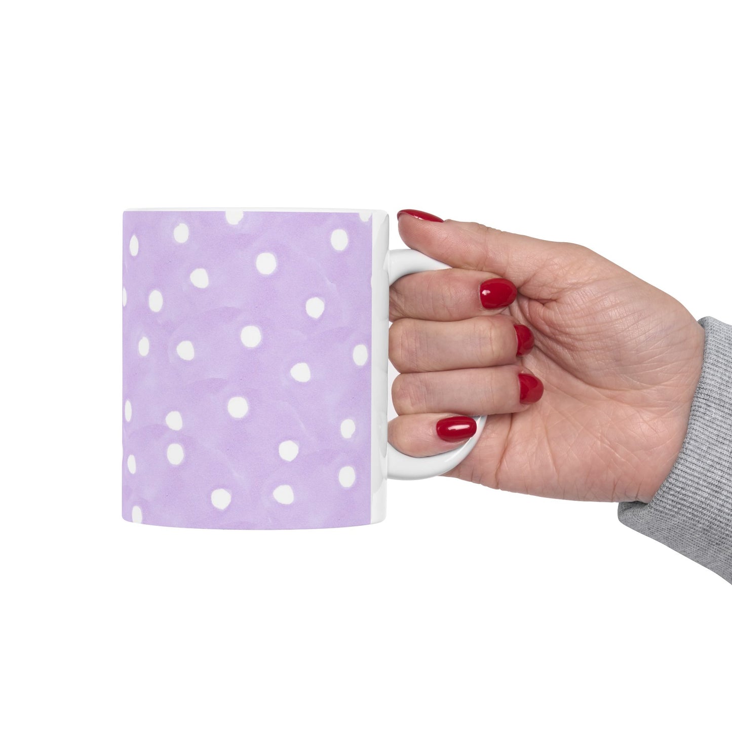 Space Dots Lilac / White Cup