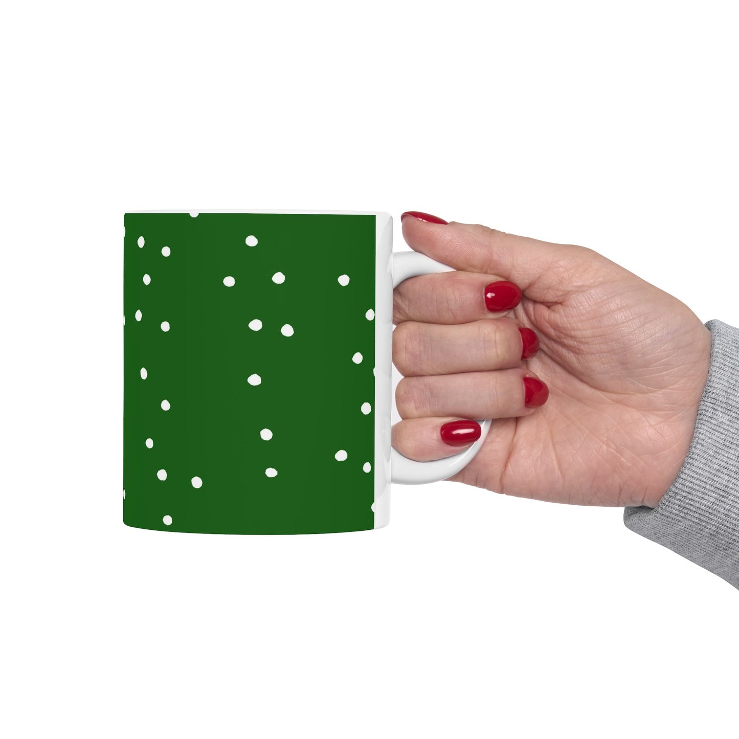 Dinky Dots Dark Green / White Cup