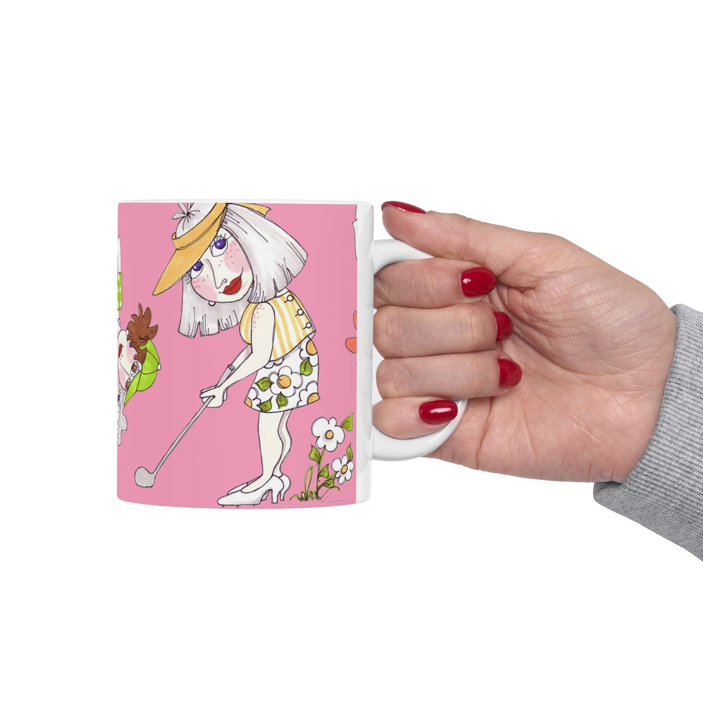 Tossed Golfer Girls Pink Cup