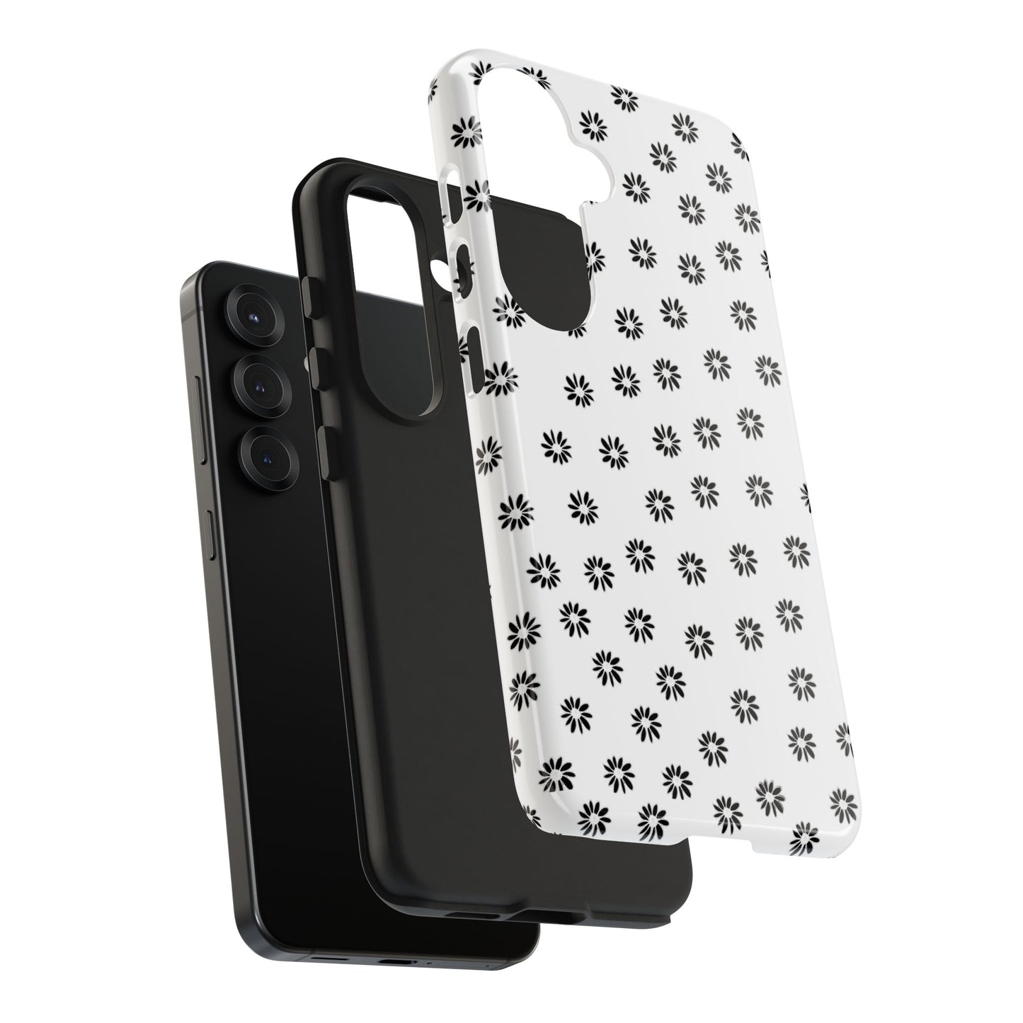 Daisy Dot White / Black Phone Case