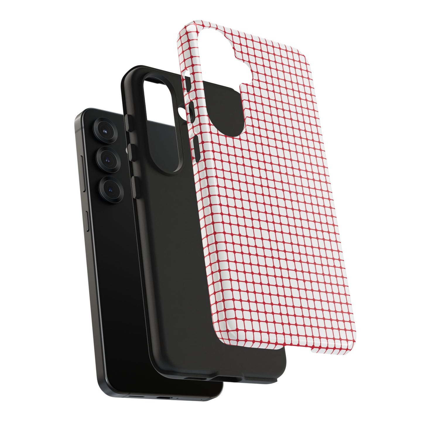 Dot Grid White / Red Phone Case