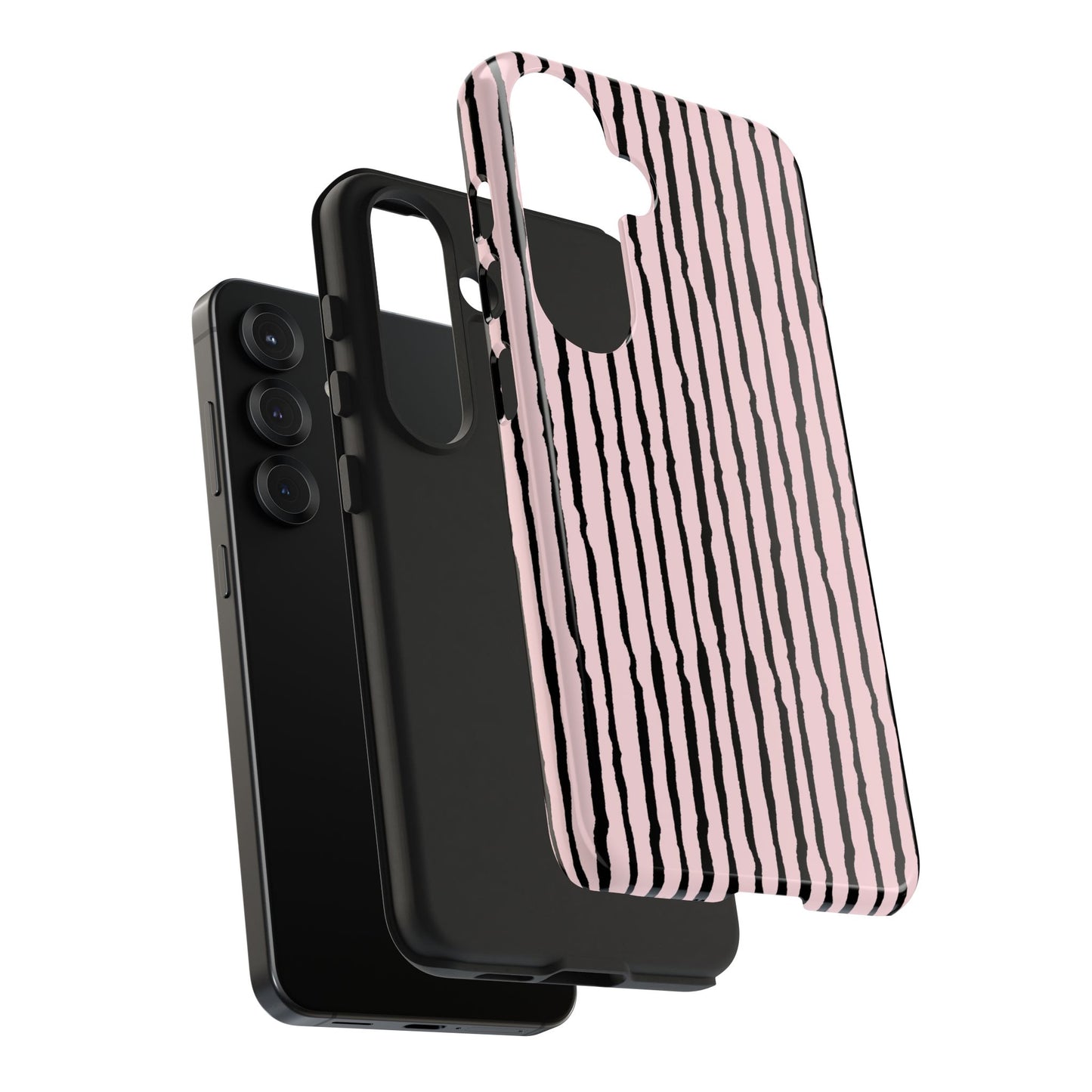 Sorta Stripe Light Pink / Black Phone Case