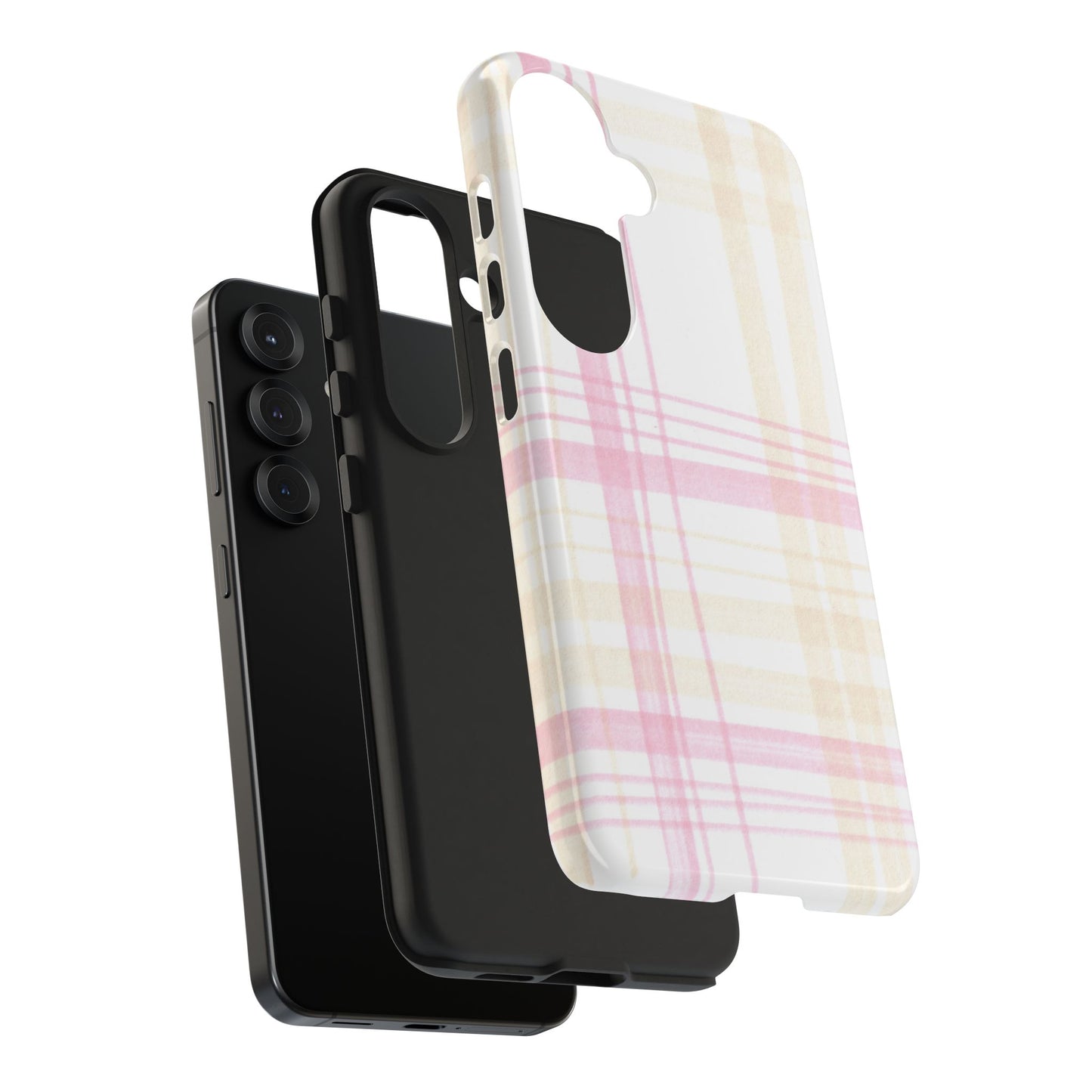 Flower Model Plaid Phone Case