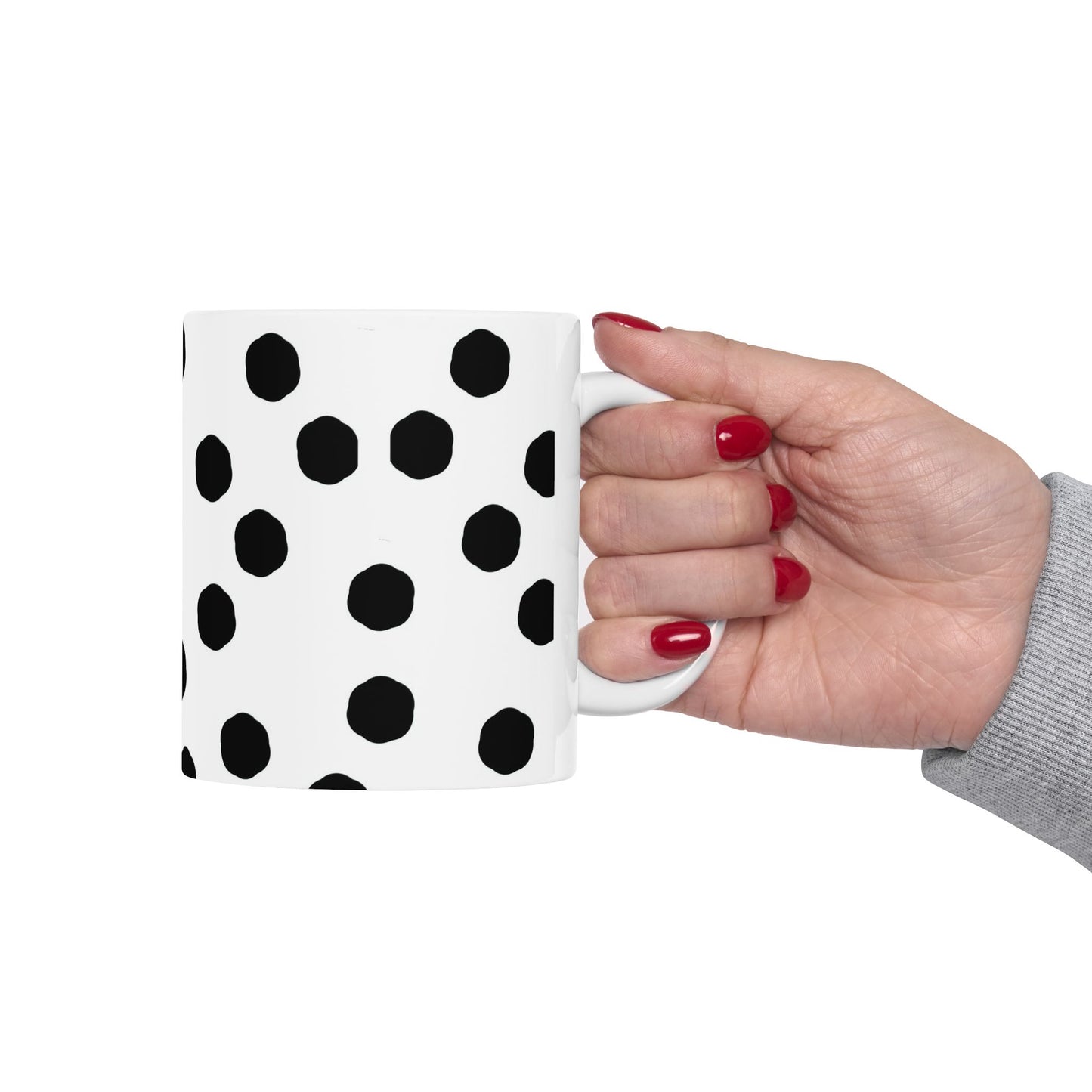 Jumbo Dots White / Black Cup