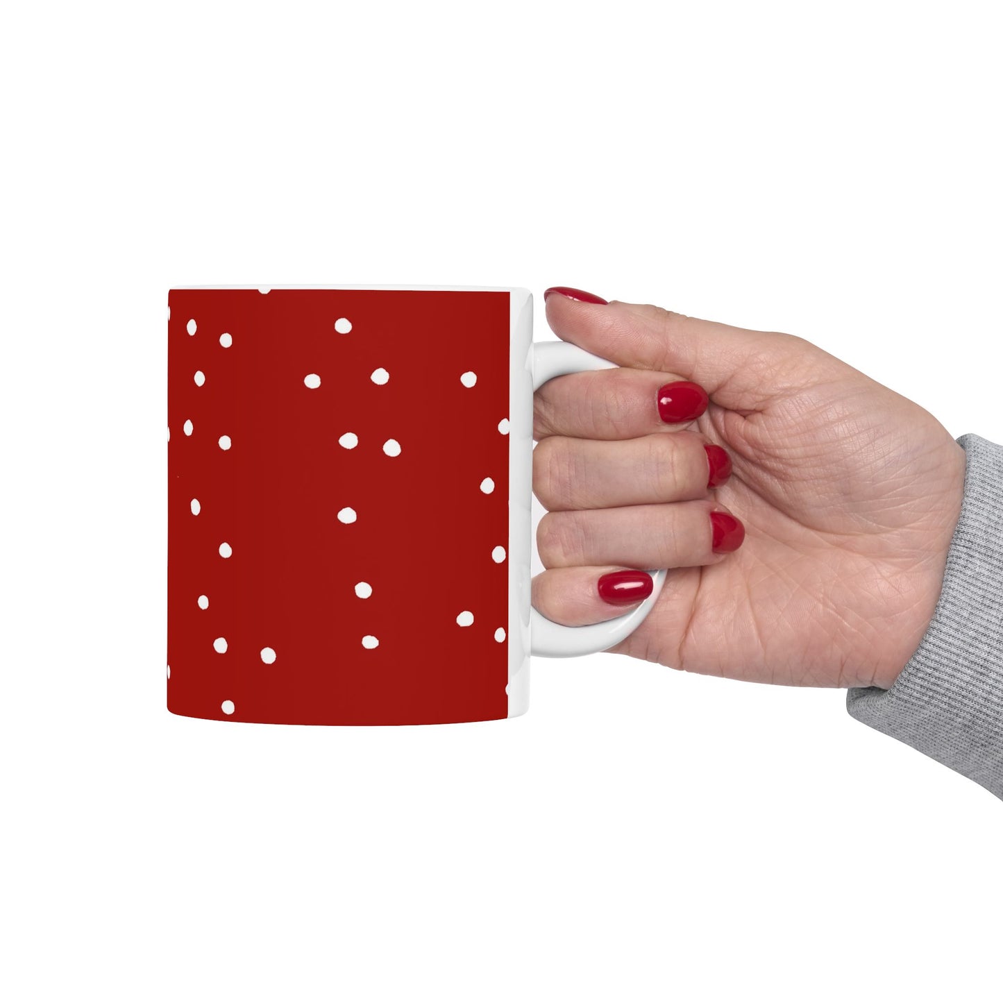 Dinky Dots Dark Red / White Cup
