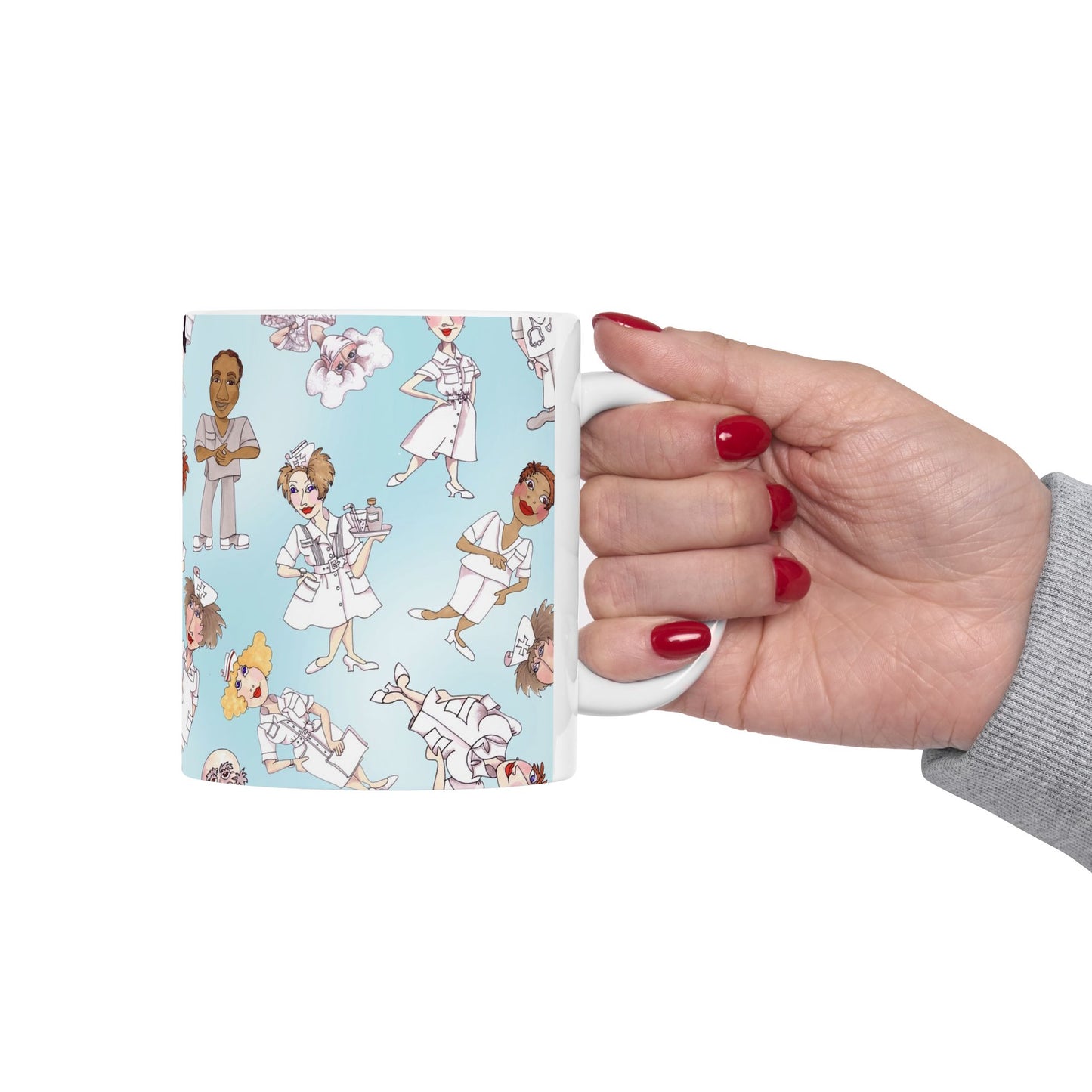 Tossed Nurses Aqua Cup