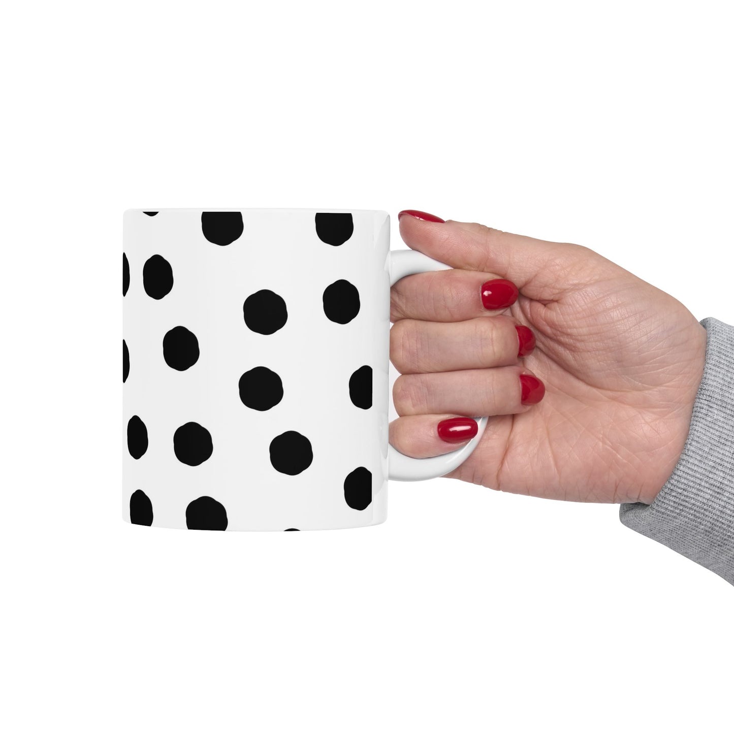 Jumbo Dots White / Black Cup