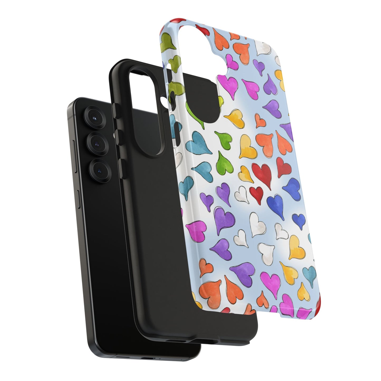 Happy Hearts Blue Sky Phone Case