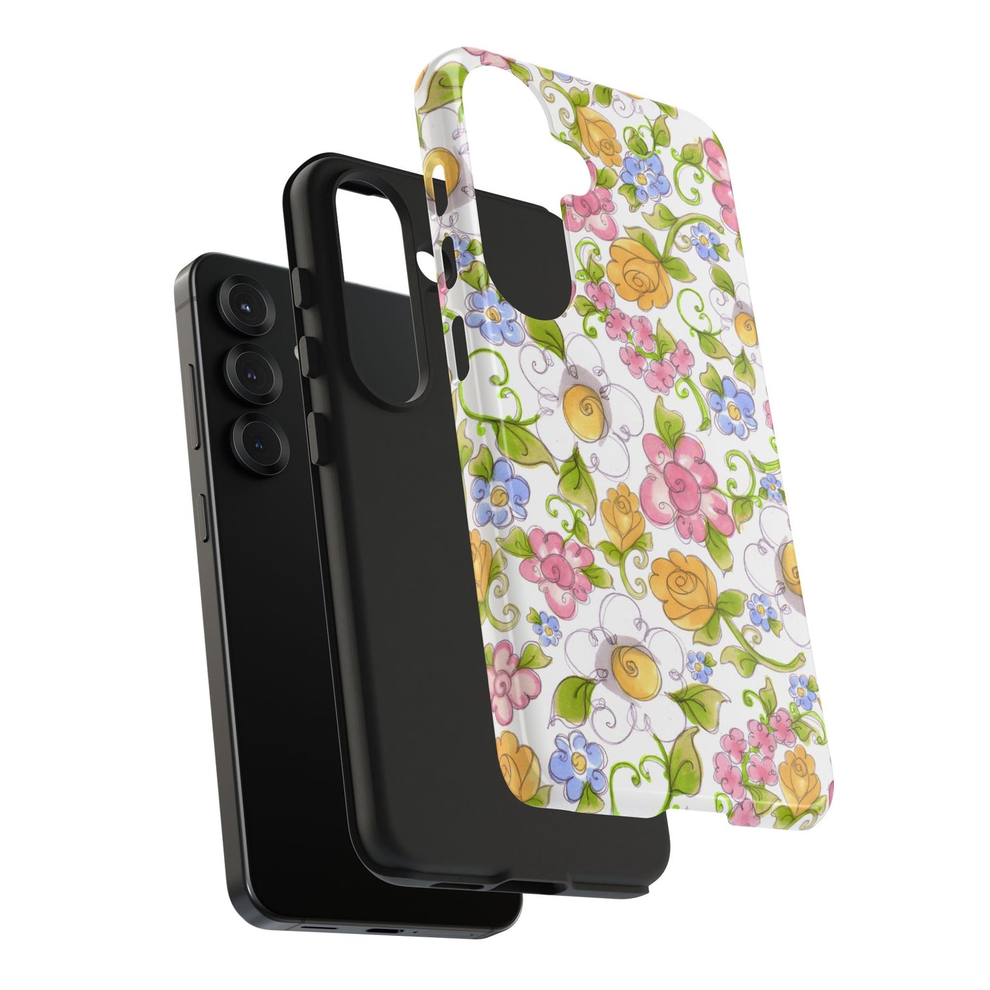 Flower Frolic White Phone Case