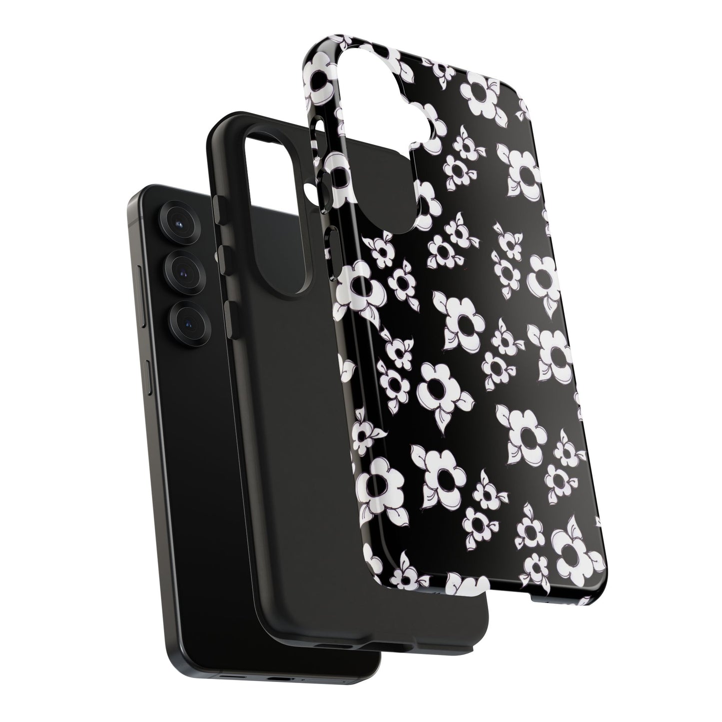Daisy Cluster Black / White Phone Case
