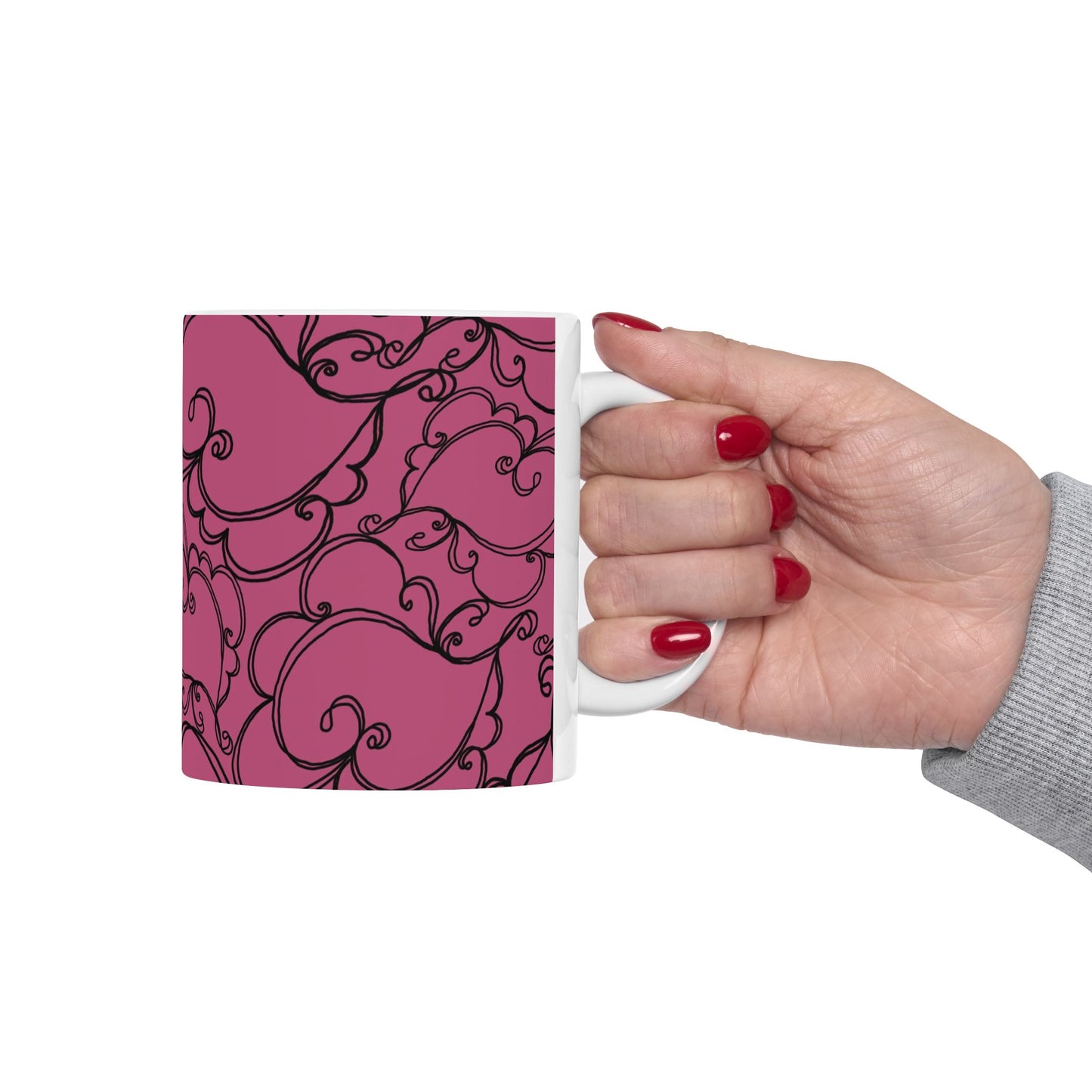 Hearts to You Raspberry / Black Cup