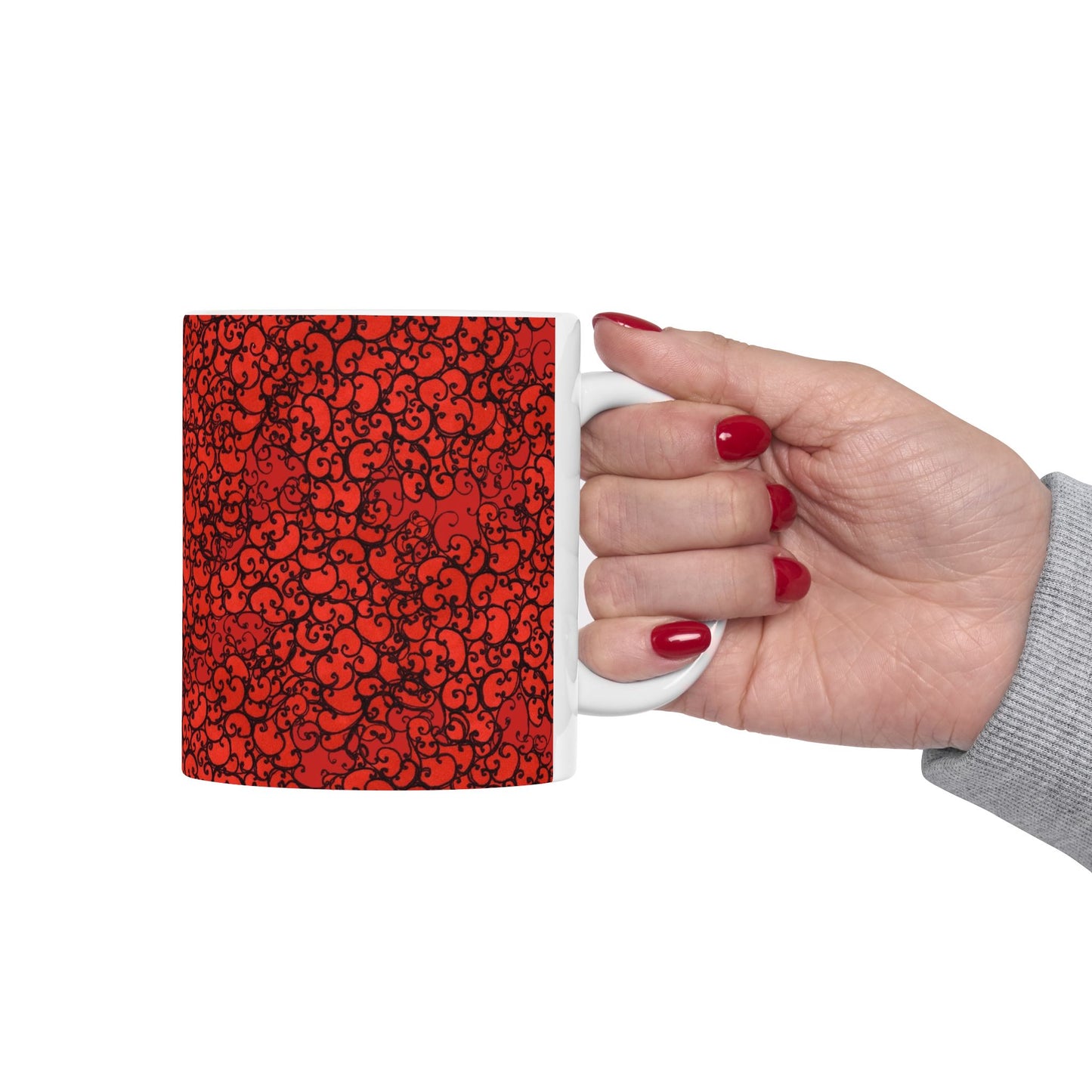 Scrollie Red / Black Cup
