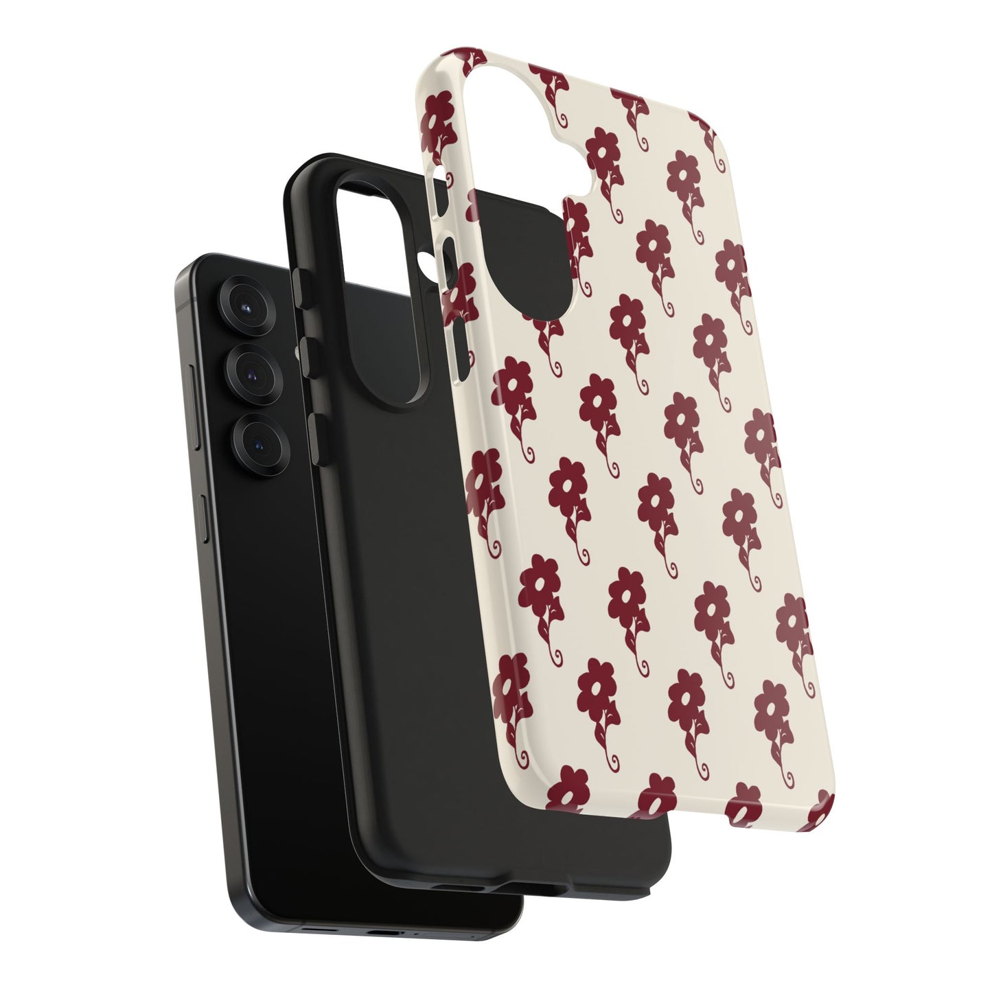 Flowers Ivory / Red Phone Case