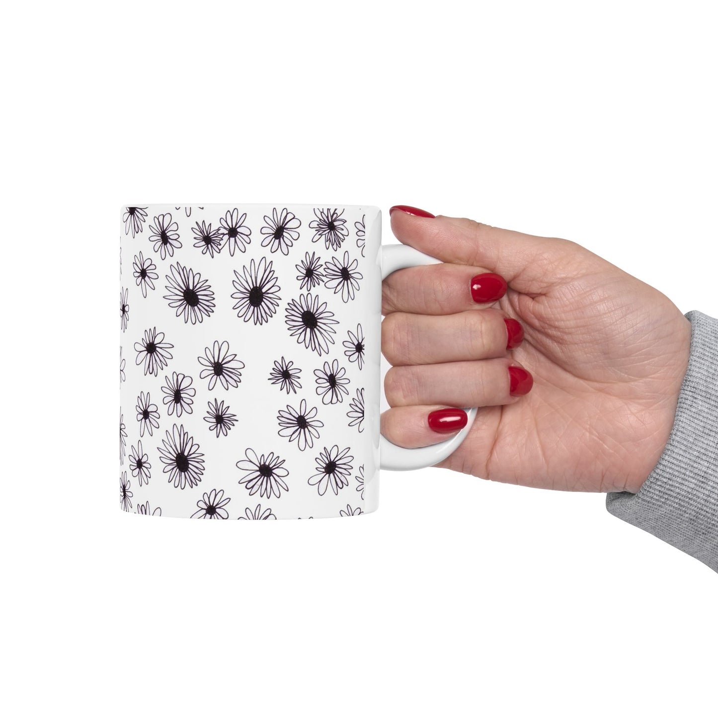 Random Daisy White / Black Cup