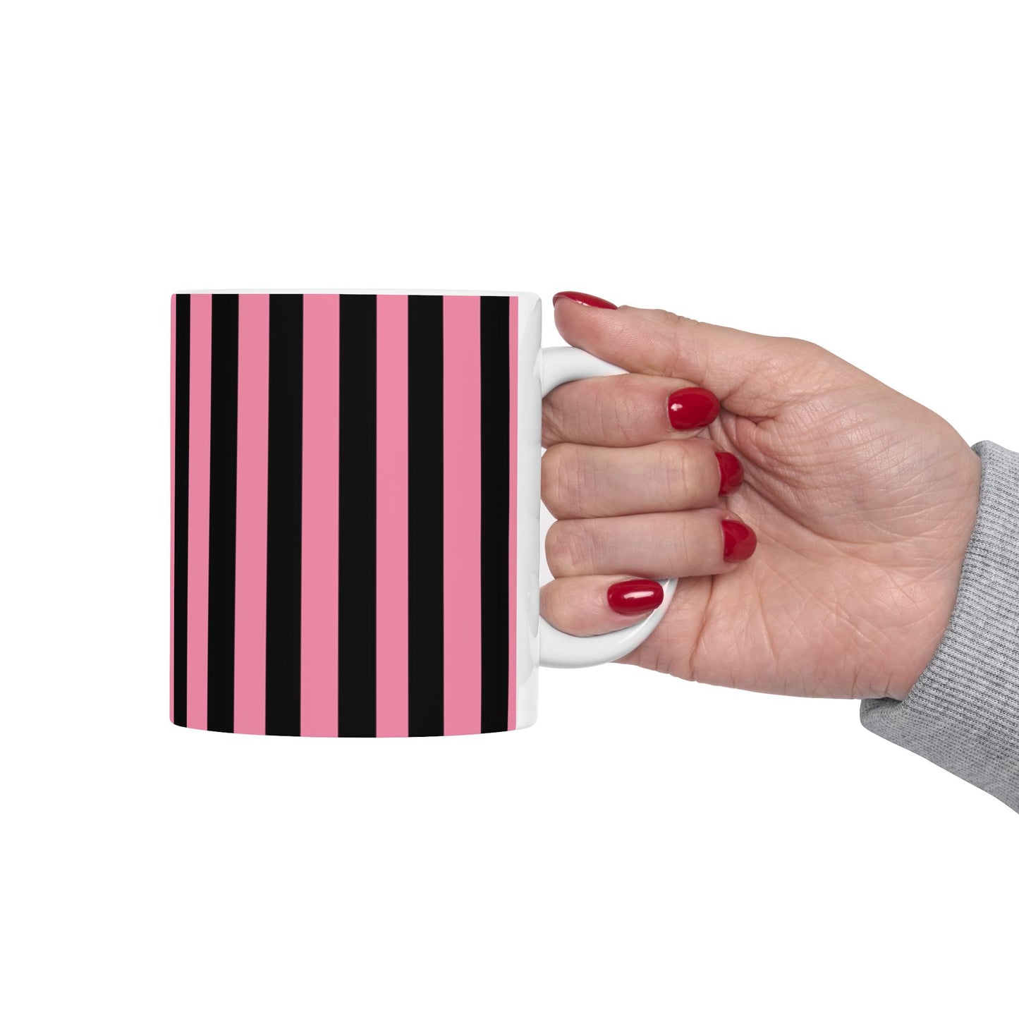 Vertical Stripe Pink / Black Cup