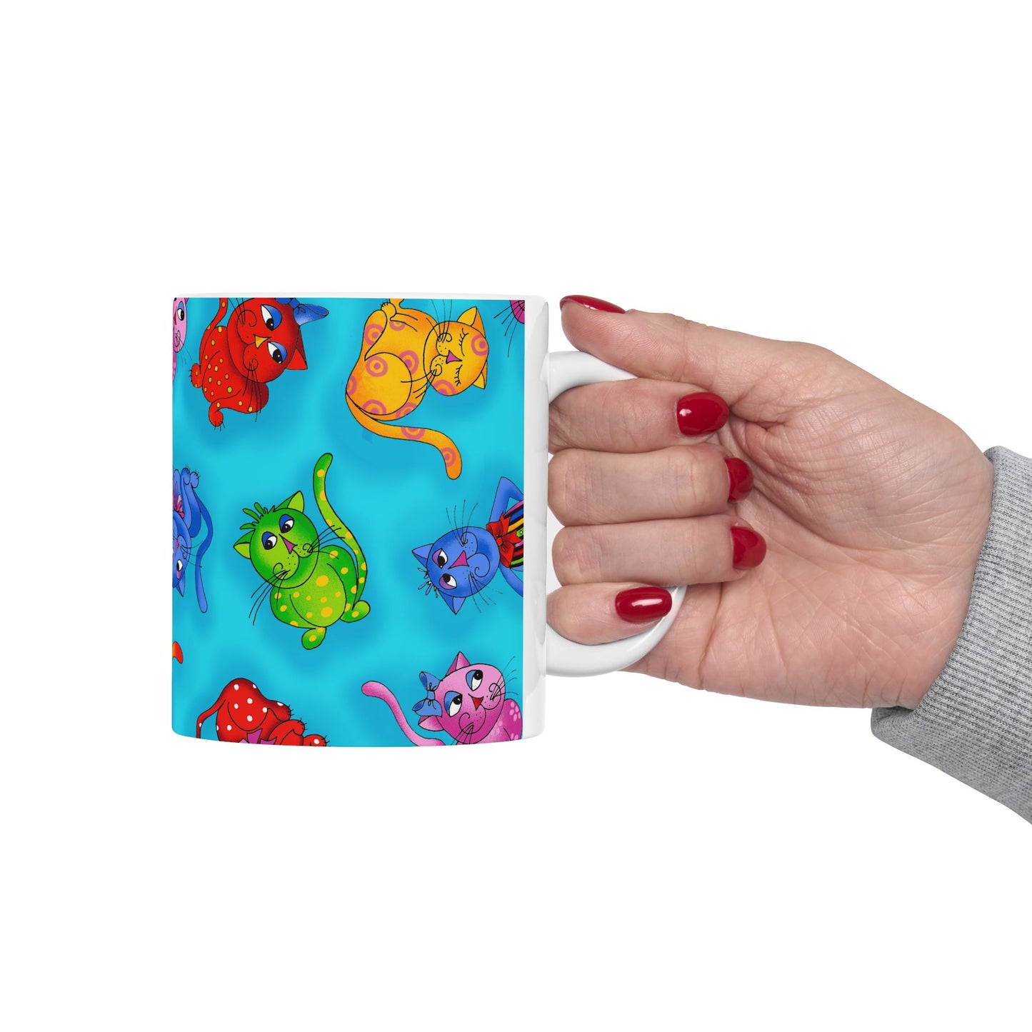 Tossed Cool Cats Turquoise Cup