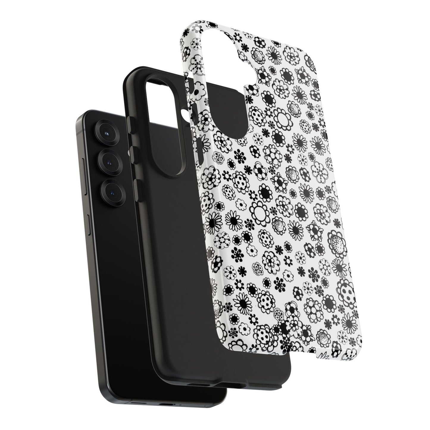 Posie Dots White / Black Phone Case