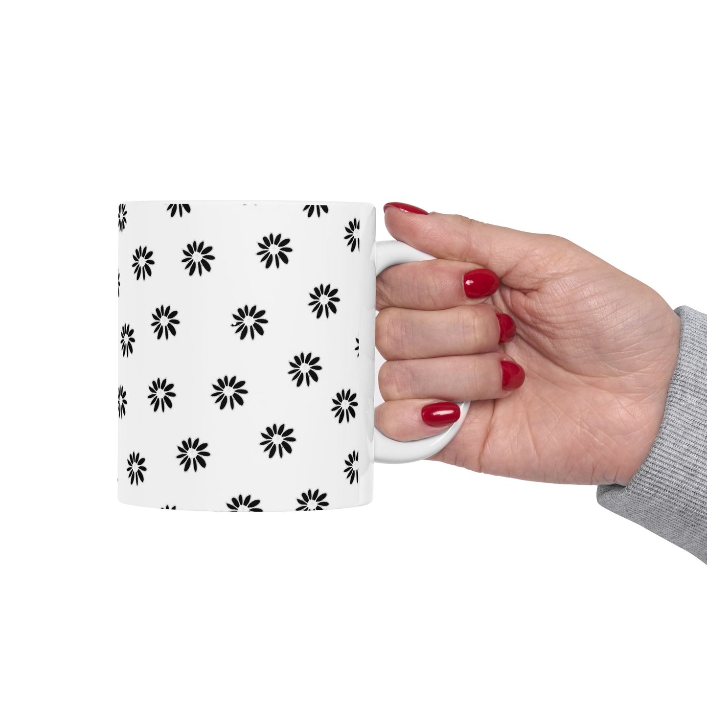 Daisy Dot White / Black Cup