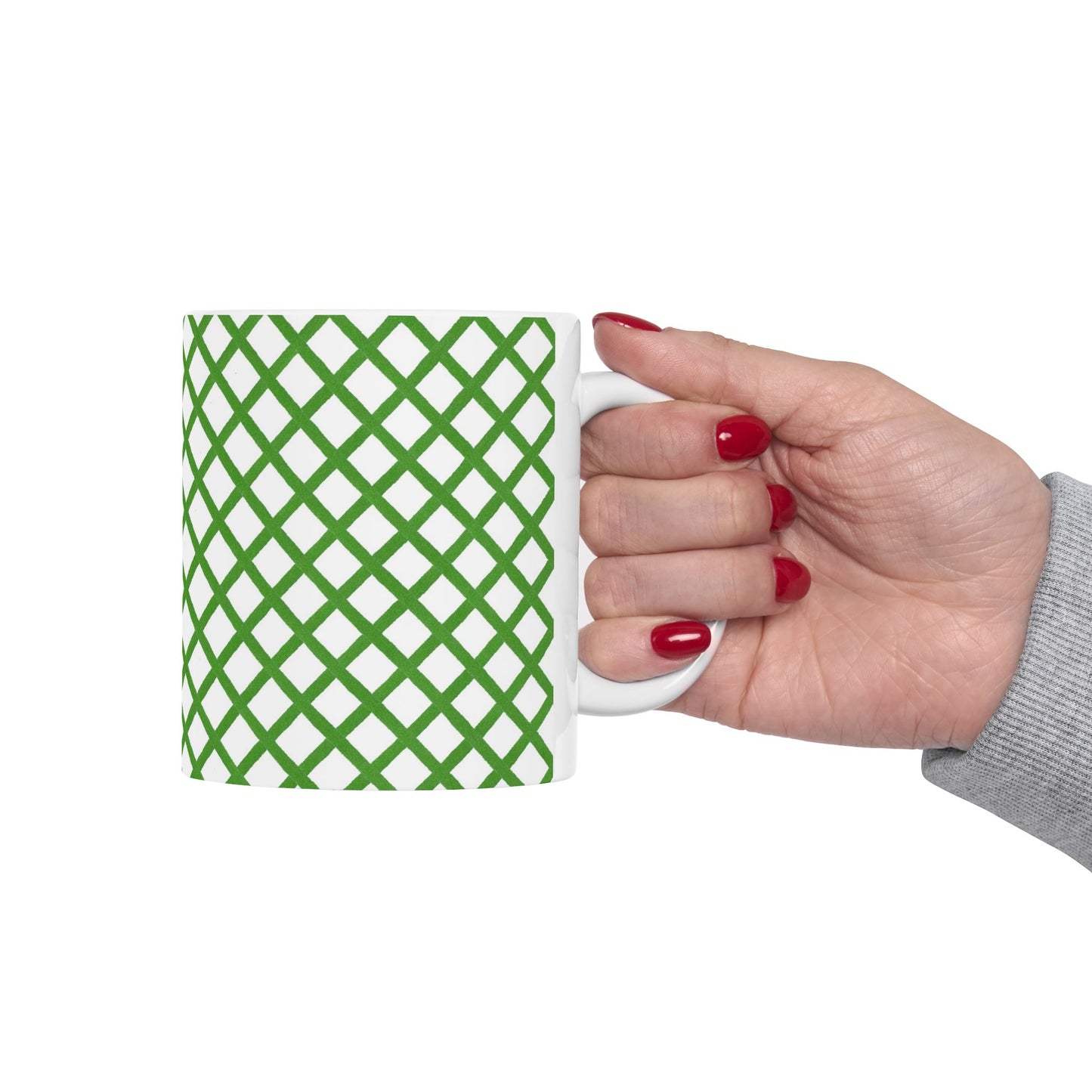 Trellis White / Green Cup