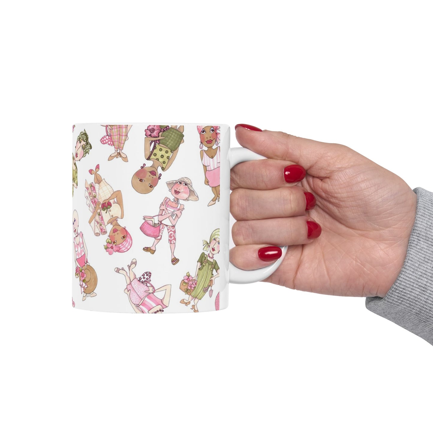 Tossed Ladies White Cup