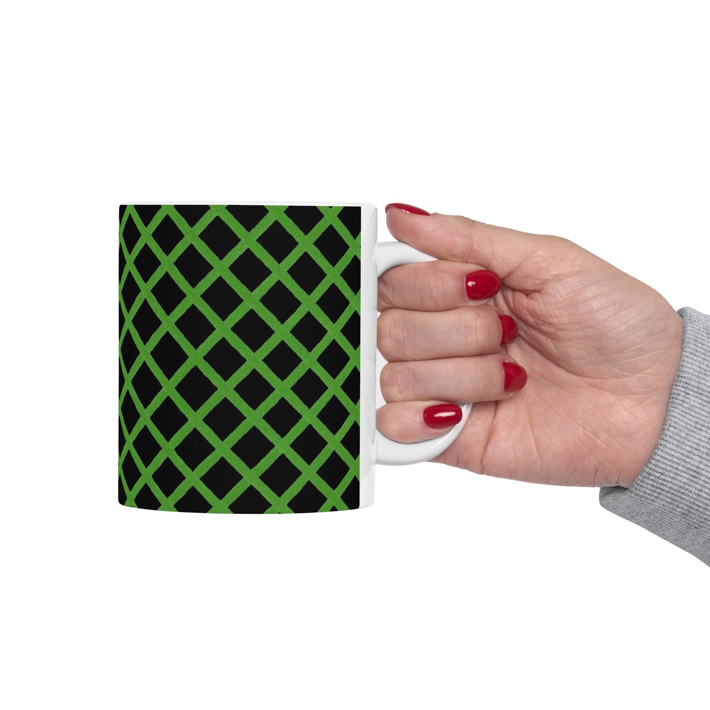 Trellis Black / Green Cup