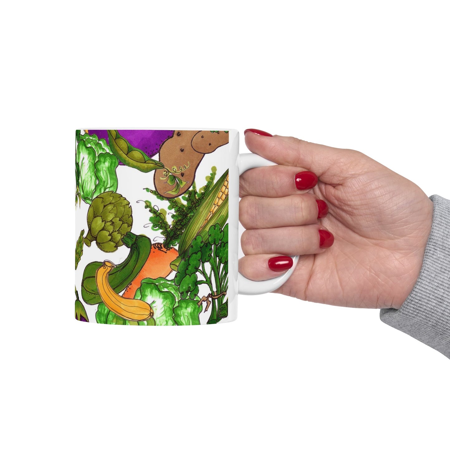 Veggie Jungle White Cup