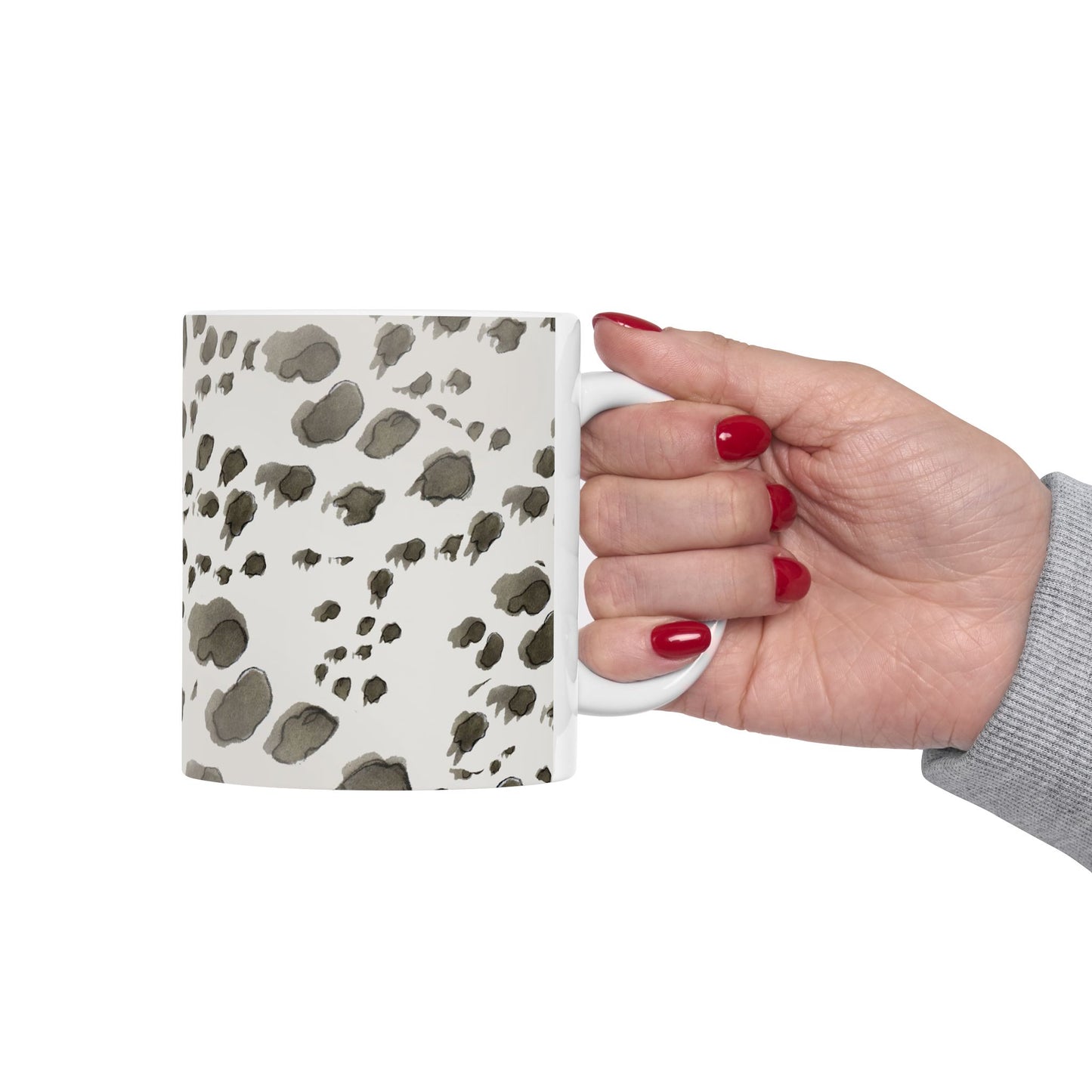 Kitty Dots Gray Cup