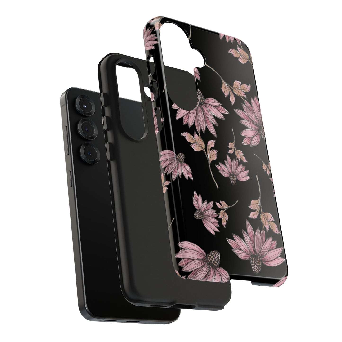 Wild Cone Flowers Black Phone Case