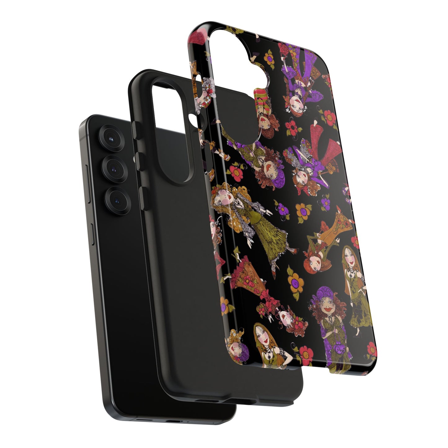 Tossed Gypsies Black Phone Case