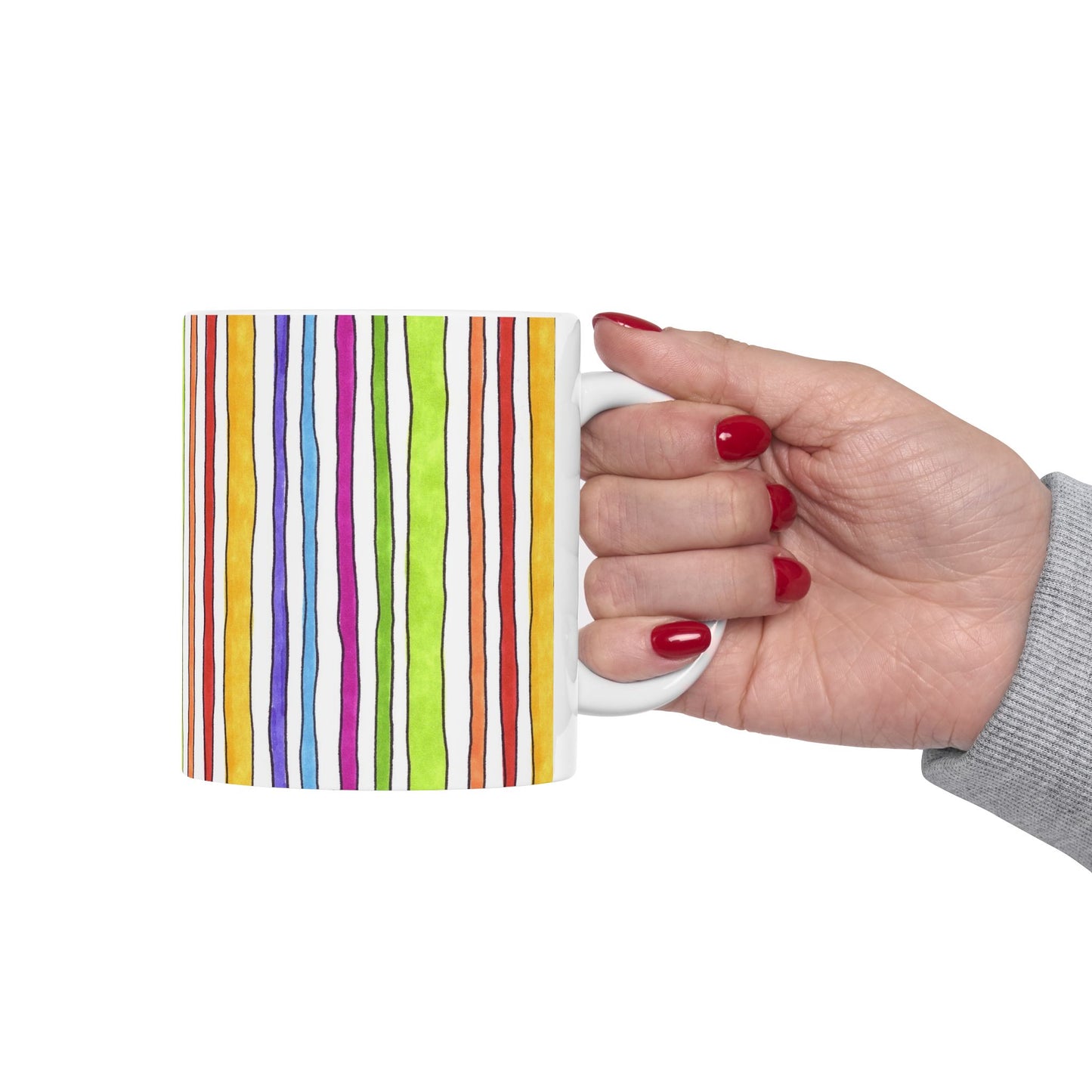 Stripe Fancy White Cup