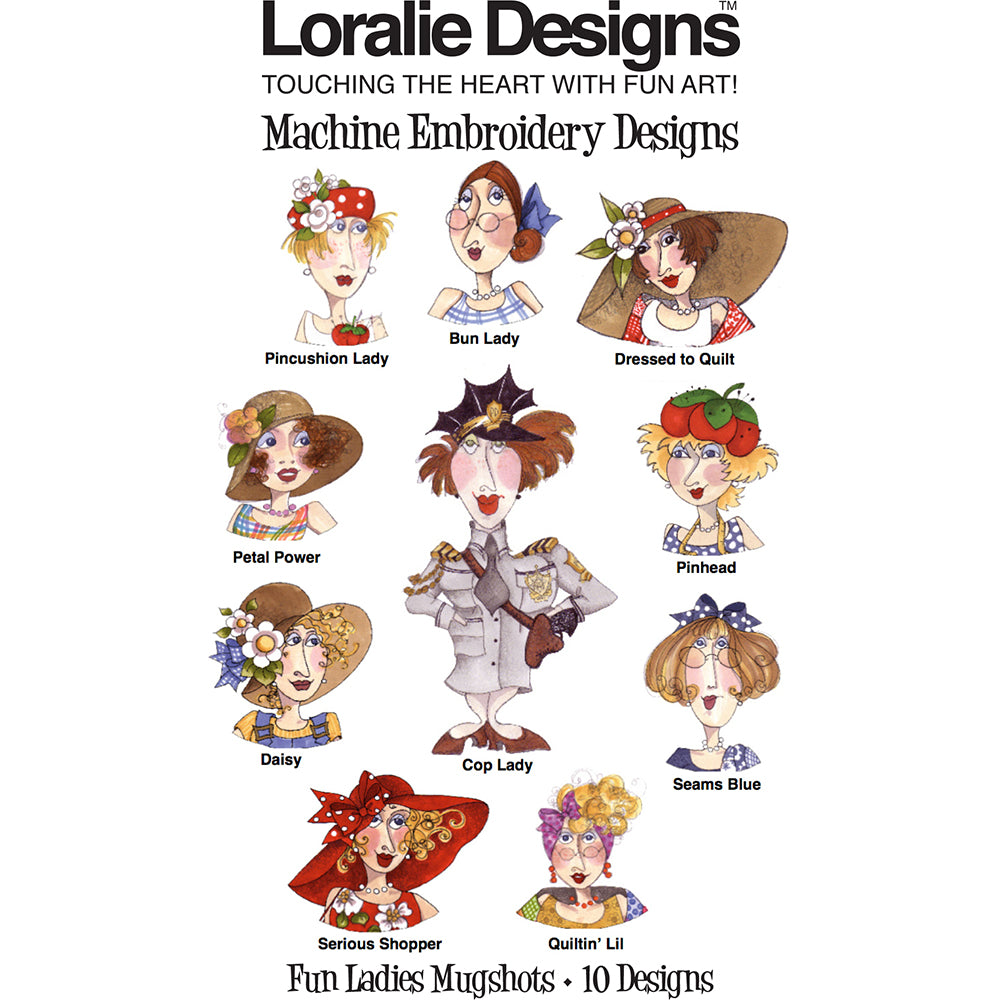 Fun Ladies Mugshots Machine Embroidery Design Collection - DOWNLOAD