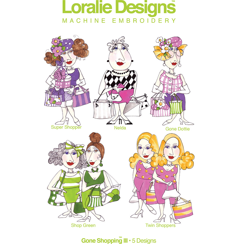 Gone Shopping 3 Machine Embroidery Design Collection - DOWNLOAD
