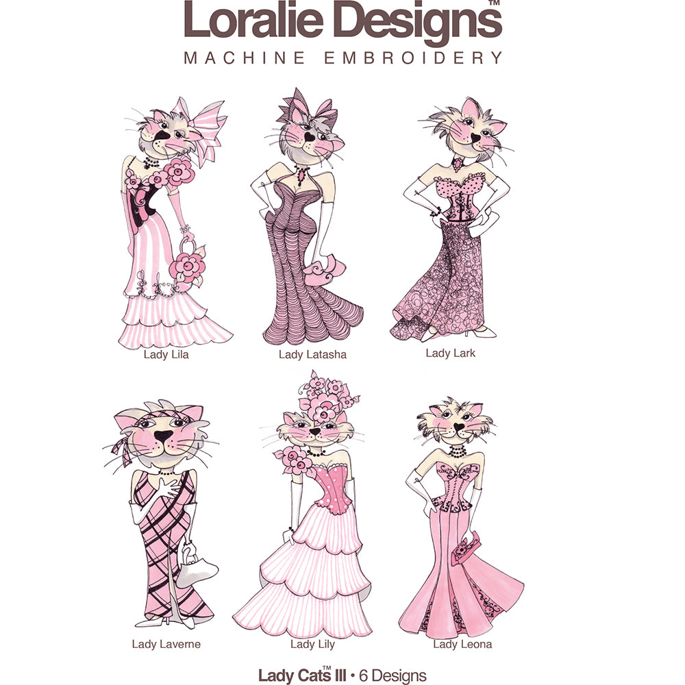 Lady Cats 3 Machine Embroidery Design Collection - DOWNLOAD
