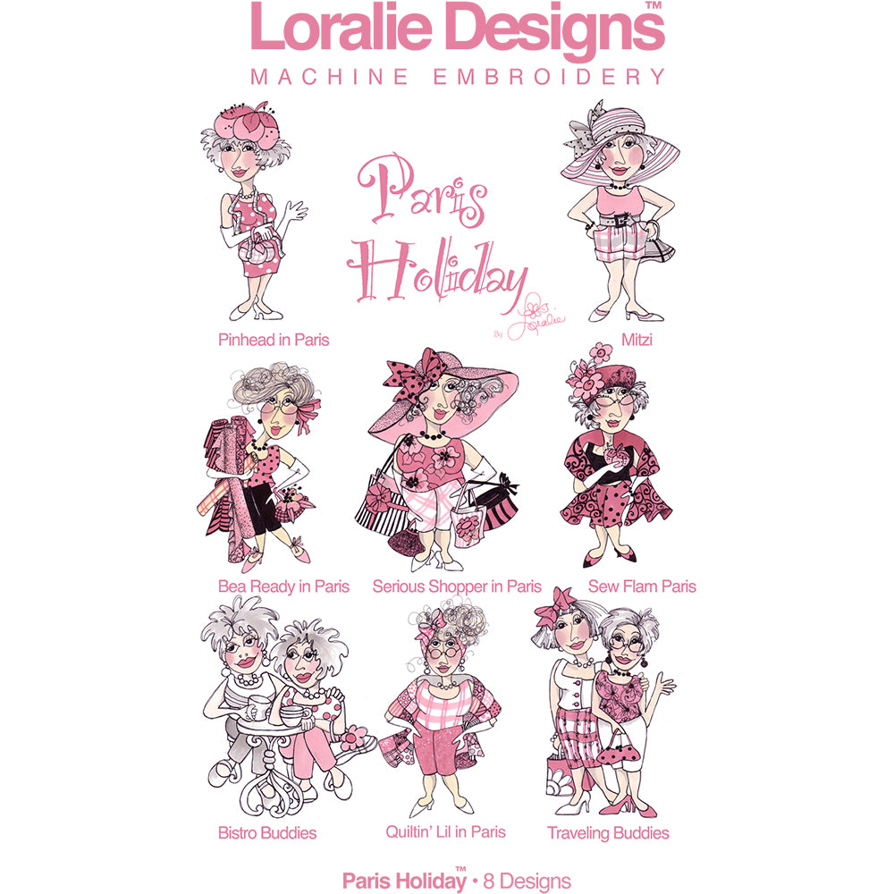 Paris Holiday Machine Embroidery Design Collection - FLASH DRIVE