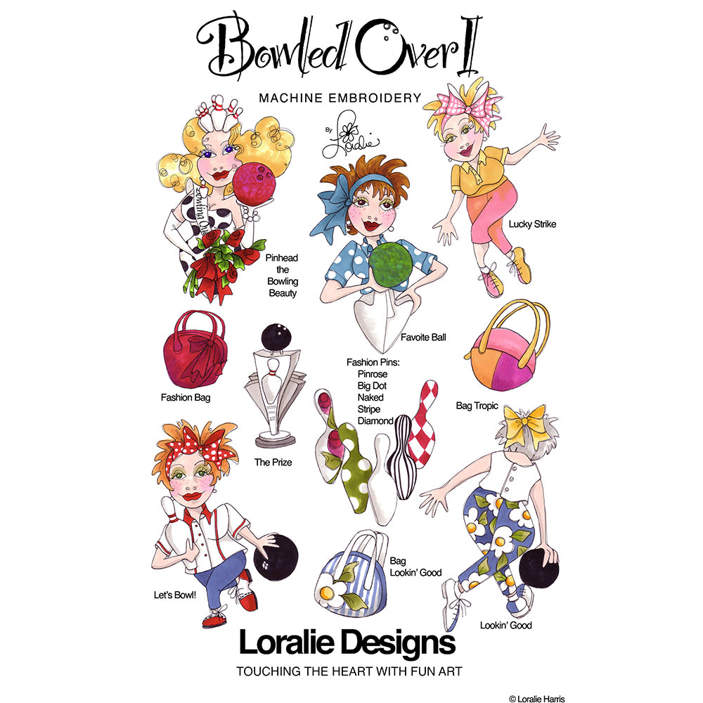 Bowled Over 1 Machine Embroidery Design Collection - FLASH DRIVE