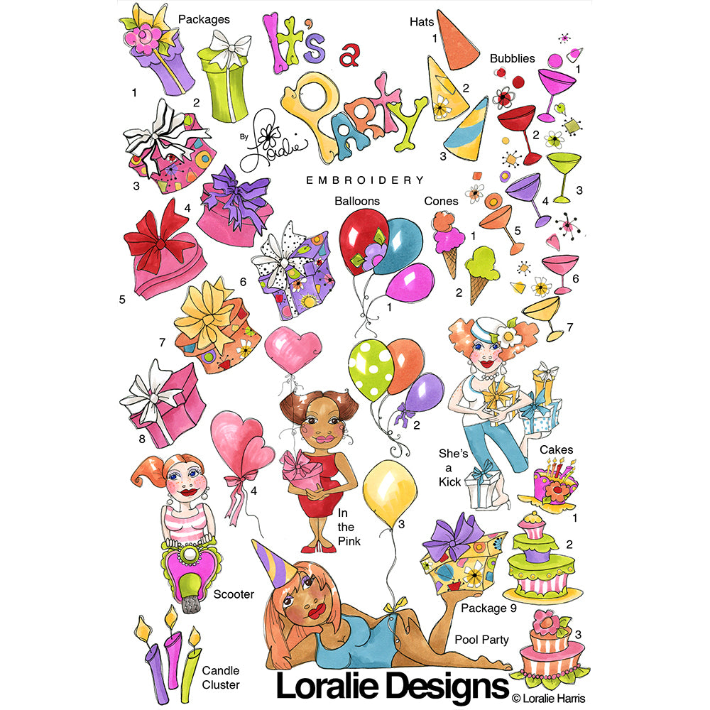 It's a Party Machine Embroidery Design Collection - FLASH DRIVE
