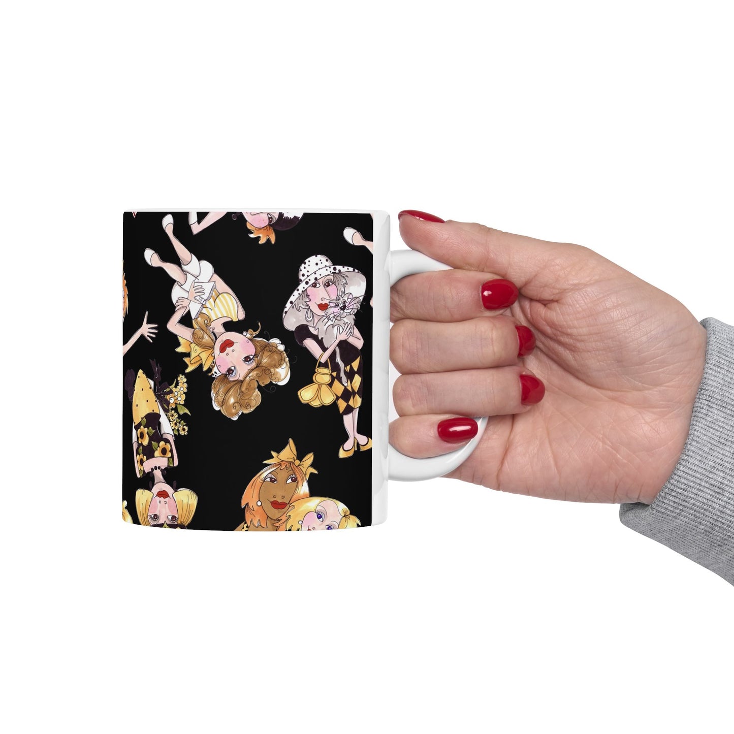 Bee Tossed Black Cup