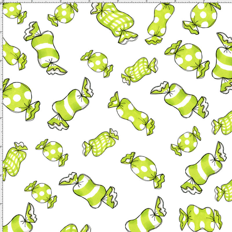 Tasties White / Lime Fabric