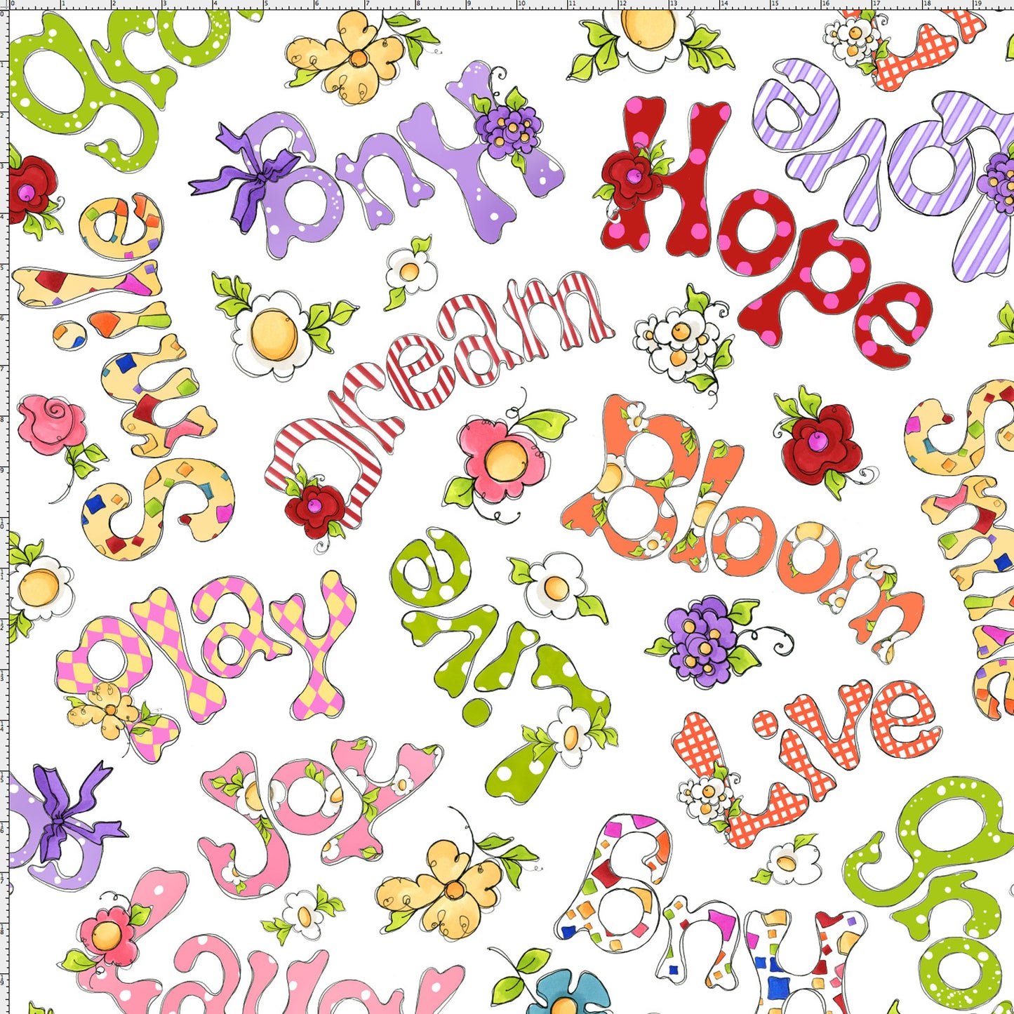 Happy Words Multi Fabric