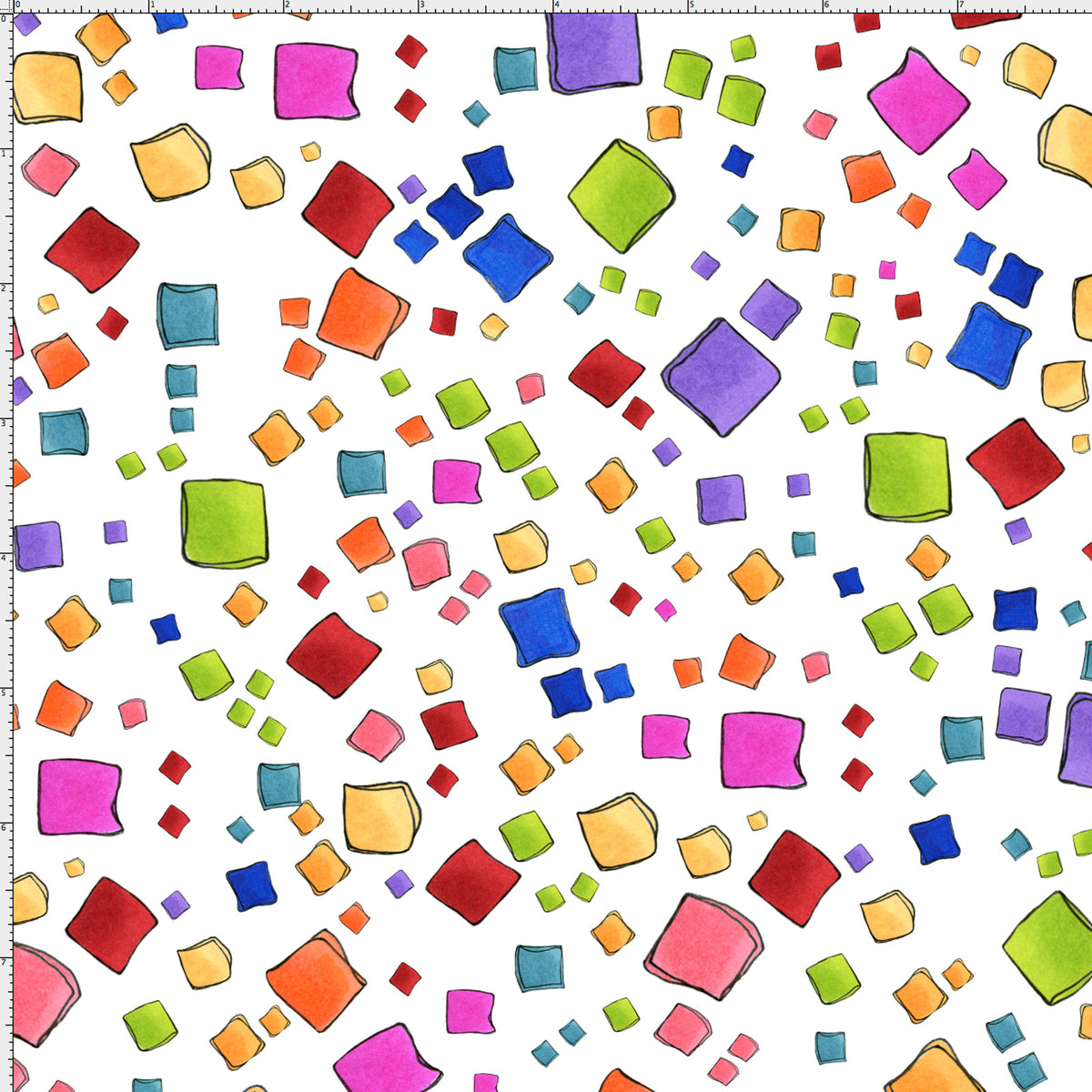 Square Dots White / Multi Fabric
