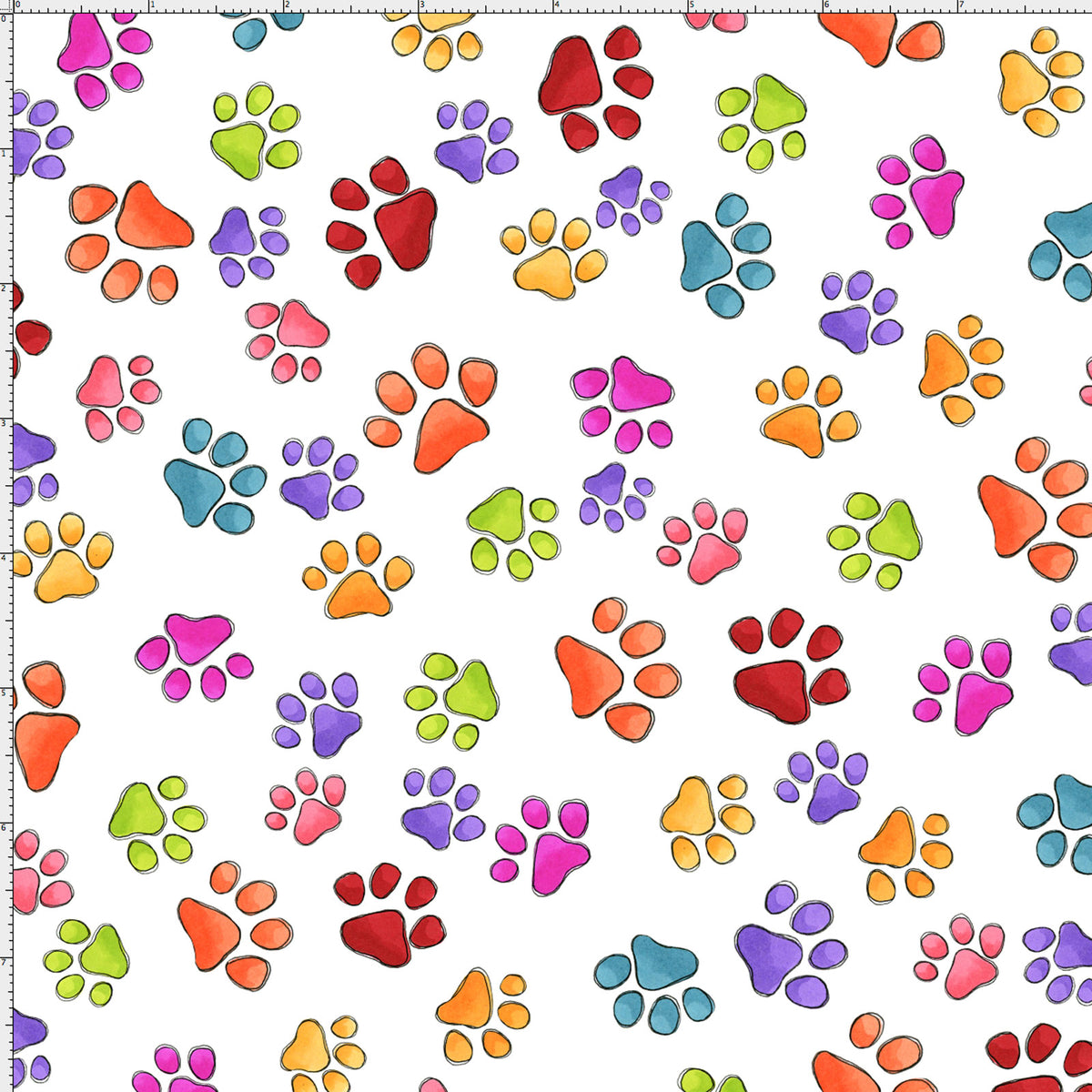 Pretty Paws White / Multi Fabric