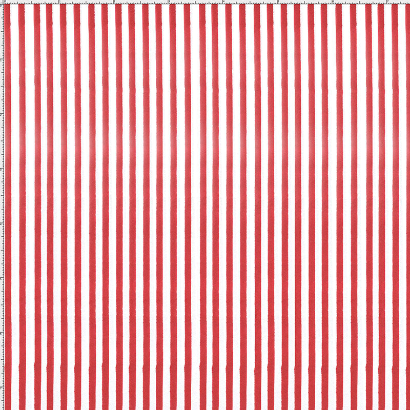 Lazy Stripe Red / White Fabric