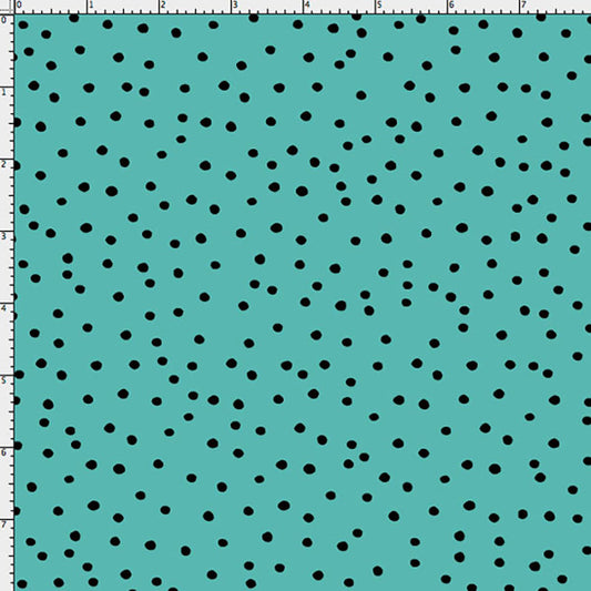 Dinky Dots Turquoise / Black Fabric