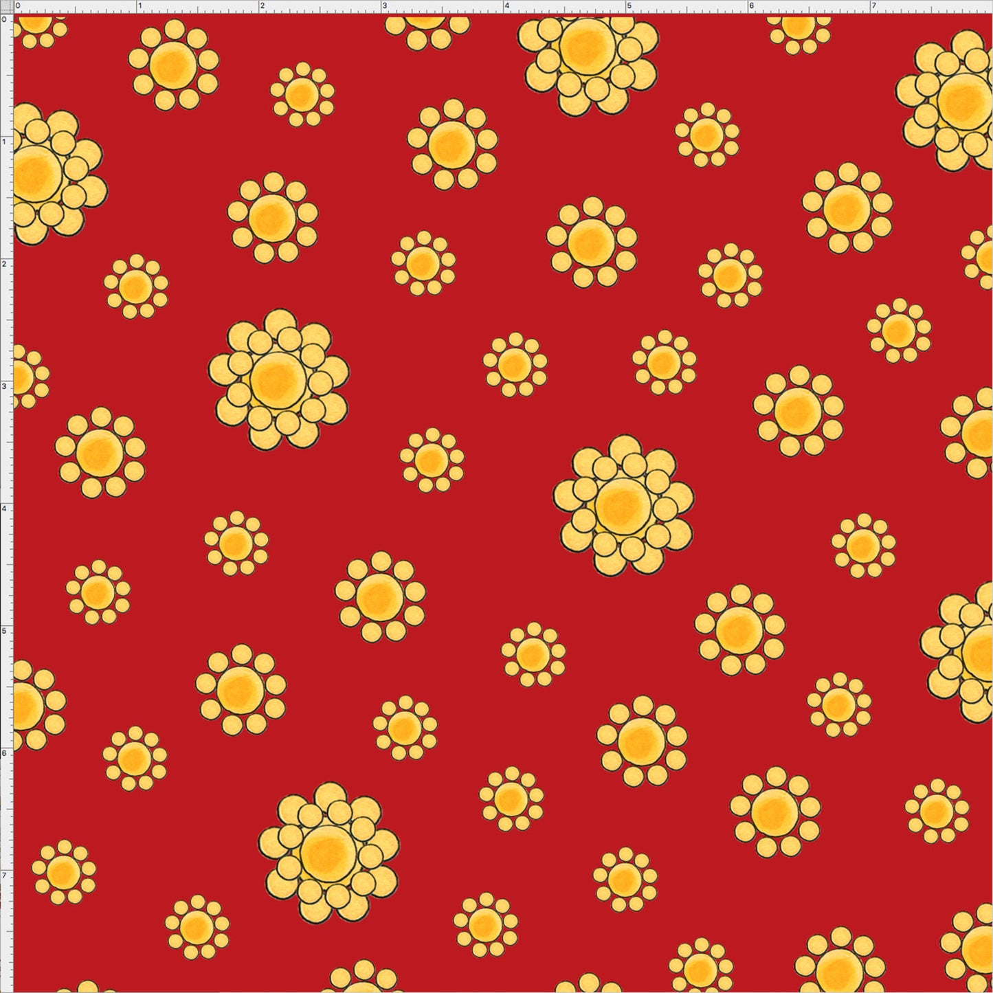 Bandana Dots Red / Yellow Fabric