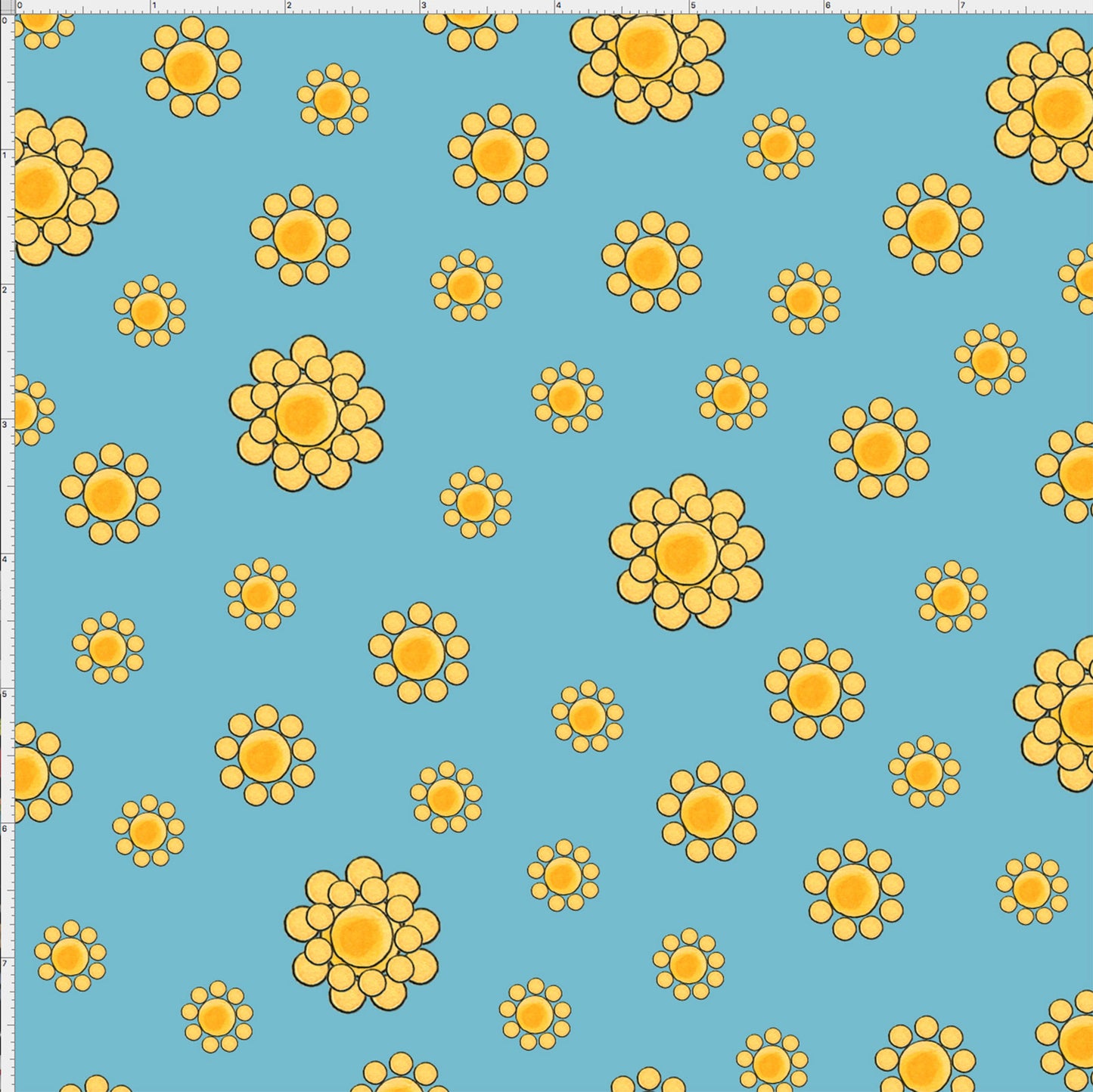 Bandana Dots Turquoise / Yellow Fabric