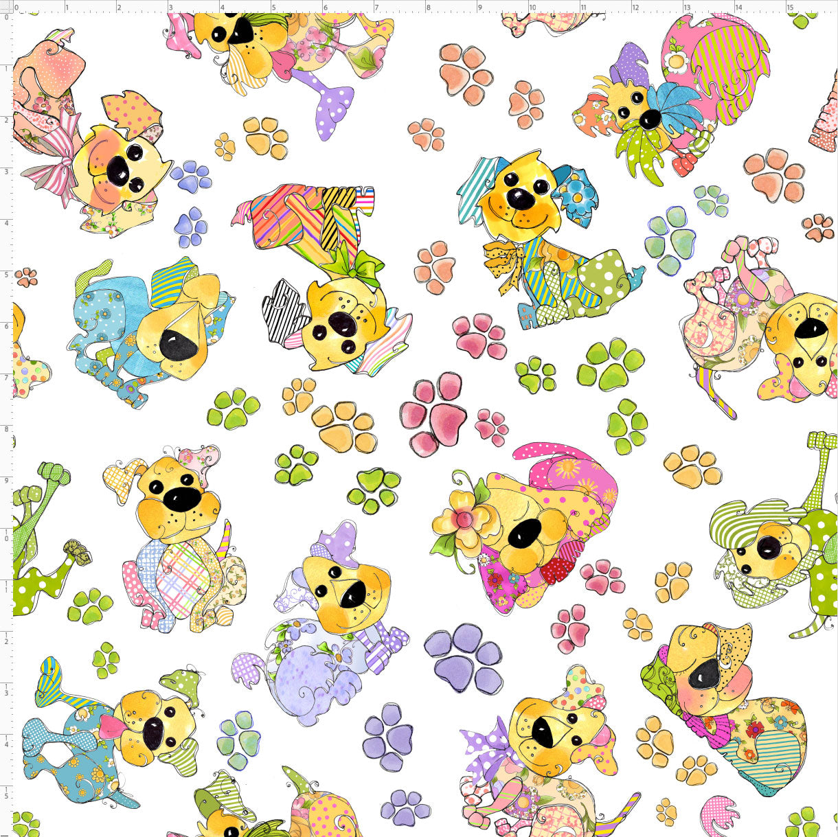 Patchwork Puppy Toss Fabric