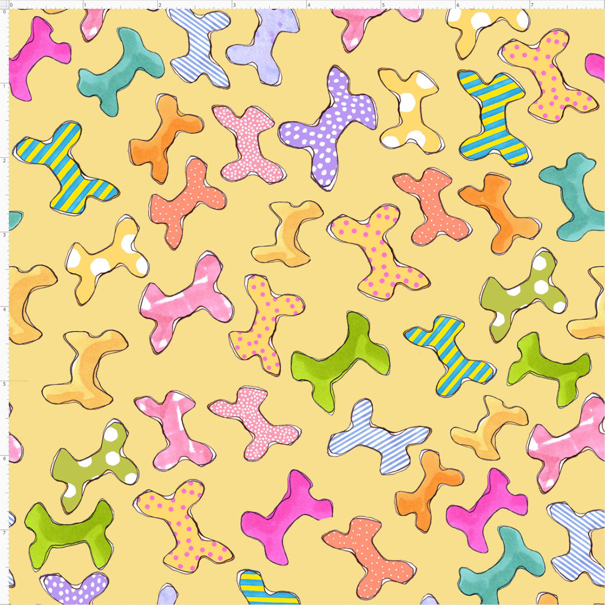 Dog Candy Yellow Fabric
